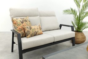 Lagos/Atlanta stoel-bank loungeset 4-delig verstelbaar - Antraciet