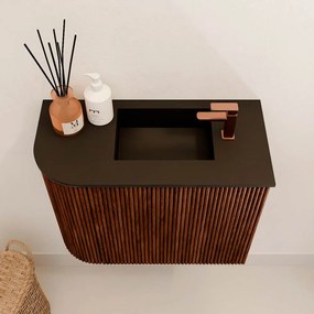 Mondiaz Joya 50cm toiletmeubel ronding links ruby met wastafel faye rechts 1 kraangat urban