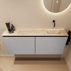 Mondiaz Ture DLux toiletmeubel 120cm plata met wastafel frappe rechts zonder kraangat