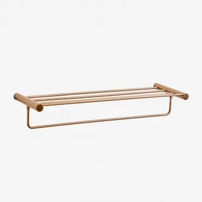 Handdoekrek Voor Badkamer Met Plank In Roestvrij Staal Devon Rosé Goud - Sklum