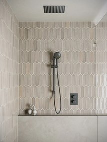 Saniclear Cube inbouw regendouche met inbouw douchekop 30x30cm, glijstang en 2 standen handdouche zwart mat