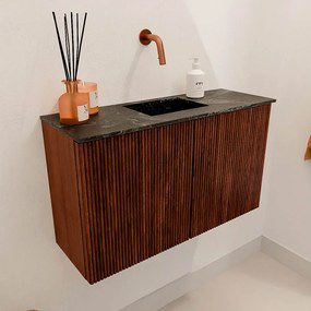 Mondiaz Joya DLux 70cm toiletmeubel ruby met wastafel faye midden zonder kraangat lava