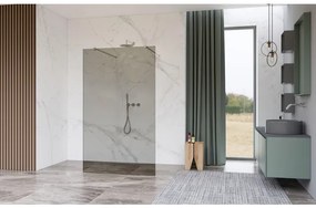 Fortifura Galeria Vrijstaande Inloopdouche - 90x200cm - Rookglas - antikalk - 8mm veiligheidsglas - wandsteunen - Geborsteld RVS PVD (RVS) SW927769 2x/SW797938