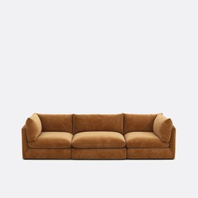 Modulaire 3-zitsbank in gemêleerd polyester, Malo