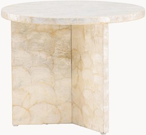 Ronde bijzettafel Smögen van capiz-schelpen