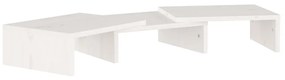 vidaXL Monitorstandaard 60x24x10,5 cm massief grenenhout wit