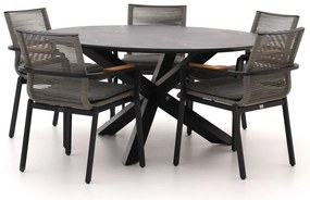 Diningset Bellagio  | 5 personen sintered stone | Tuinset stapelbaar | 6-delig | Kees Smit Tuinmeubelen