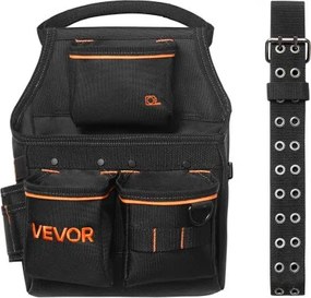 VEVOR gereedschapsriem, 14 vakken, gereedschapsriem voor vaklieden, werkriem voor elektriciens, timmerlieden en bouwvakkers, hamerhouder, gereedschapshouder, schortorganizer, verstelbaar van 830–1270 mm