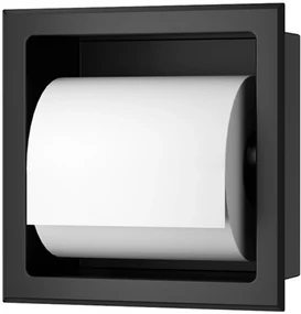 Saqu Essential inbouw toiletrolhouder mat zwart
