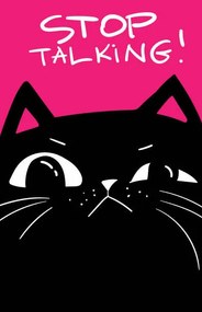 Ilustratie Sad cat face. stop talking lettering., Marianna Pashchuk