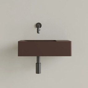 Sanigoods Luko fontein 40x22cm rechts zonder kraangat choco bruin
