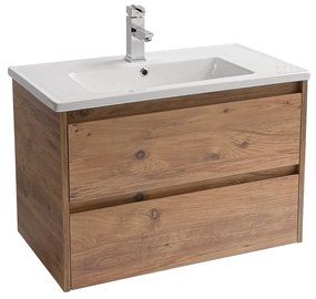Sanicare Avenza badmeubel 80cm arrano oak met keramische wastafel wit