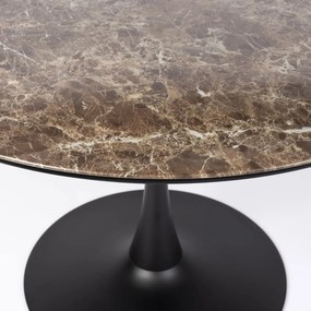 Ronde Eettafel Bruin Marmer - 110 X 110cm.