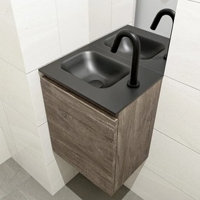 Mondiaz Olan 40cm toiletmeubel dark brown met wastafel urban links 1 kraangat