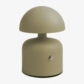 Nantali Draadloze Ijzeren Led Tafellamp Groen – Khaki - Sklum