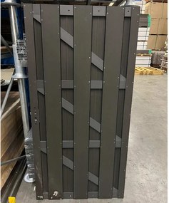 Tweedekans - Tuindeur composiet Bari antraciet met antraciet alu frame incl. beslag  (90 x 180 cm)