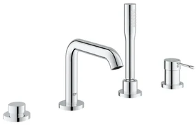 GROHE Essence New afbouwdeel 4 gats badrandkraan met omstel incl. baduitloop handdouche en doucheslang 200cm chroom 19578001