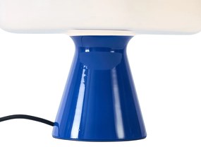 Retro tafellamp blauw met wit - Knop