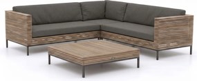 Hoek loungeset ROUGH | 5 personen | Loungeset Old Teak Greywash | Hoekbank Teakhout | 250x250cm | Kees Smit Tuinmeubelen