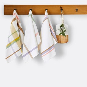 Set van 3 theedoeken in geweven-geverfde katoen, Breda