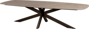 Taste by 4 Seasons Prado tuintafel terre met keramisch blad in barrelvorm 300 x 110 cm Tuintafel bruin weerbestendig