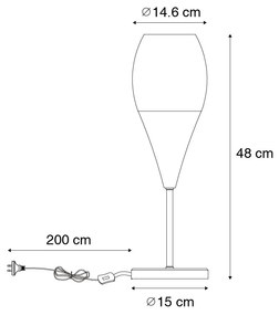 Moderne tafellamp zwart met opaal glas - Drop Modern E27 Binnenverlichting Lamp
