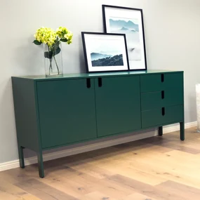 Tenzo Uno Modern Dressoir Met Lades Groen - 171x46x86cm.
