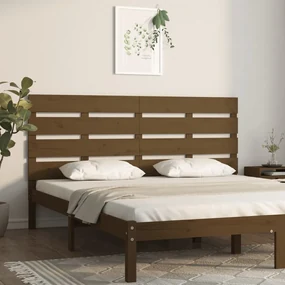 vidaXL Hoofdbord 135x3x80 cm massief grenenhout honingbruin
