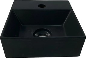 Salenzi Spy Fontein met clickwaste 30x30 cm mat zwart