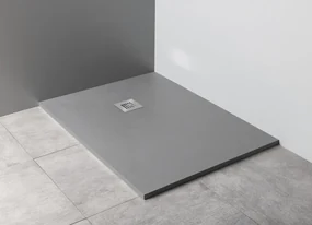 Gelco Mitia rechthoekige douchebak stone-look 120x100cm grijs