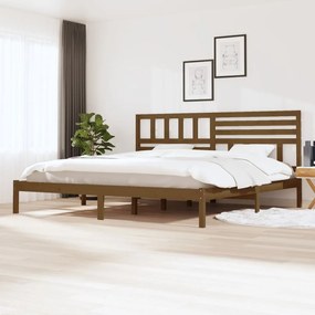 vidaXL Bedframe massief grenenhout honingbruin 200x200 cm