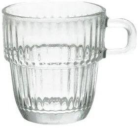 Hittebestendig glas met oor, geribbeld, 250 ml