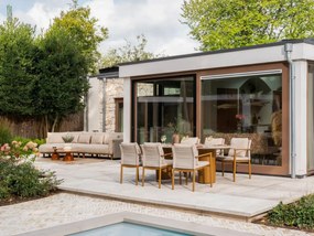 4 Seasons Outdoor Safina tuinset amber met Colorado tafel met keramisch blad 240 x 105 cm Tuinset   beige weerbestendig