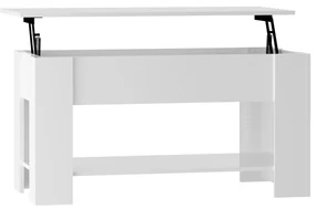 vidaXL Salontafel 101x49x52 cm bewerkt hout hoogglans wit