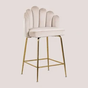 Set Van 2 Markina Fluwelen Hoge Krukken Beige – Crème & ↑65 Cm - Sklum