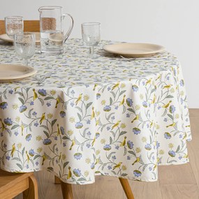Rond tafelkleed met opdruk, zacht gecoat katoen, LANZANA