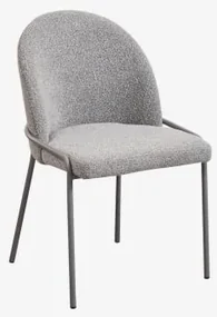 Pak Van 4 Grolet Gestoffeerde Eetkamerstoelen Krullend Antracietgrijs - Sklum