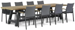 Tuinset 8 personen 330 cm Aluminium/textileen Grijs Lifestyle Garden Furniture Brandon/Trente
