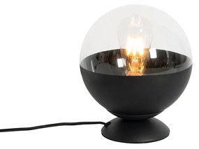 Retro tafellamp zwart met helder glas - Eclipse Retro E27 bol / globe / rond Binnenverlichting Lamp