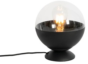 Retro tafellamp zwart met helder glas - Eclipse