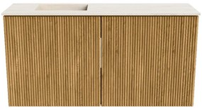 Mondiaz Joya DLux 80cm toiletmeubel oak met wastafel faye links 1 kraangat meli