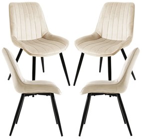 Set van 4 Lene Fluwelen Stoelen