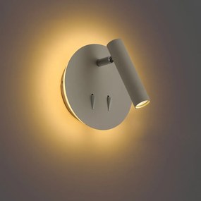 Moderne wandlamp beige incl. LED met USB-C - Croft