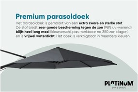 Platinum Challenger Zweefparasol T2 premium - 3,5 m. rond Havana taupe