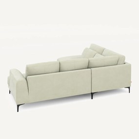 Linkse hoekbank met leuning in stonewashed fluweel Marsile