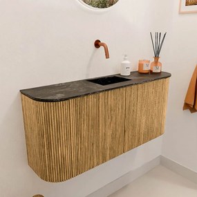Mondiaz Joya DLux 95cm toiletmeubel ronding links/rechts oak met wastafel faye midden zonder kraangat lava