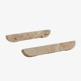 Set Van 2 Handgrepen Van Natuurlijk Steen Tinesla ↔︎ 32 & Beige Marmer Panther - Sklum