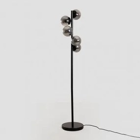 Staande Lamp Van Ijzer Met Glazen Bollen Buble Zwart - Sklum