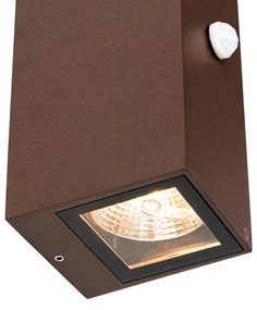 Buitenlamp Wandlamp roestbruin 2-lichts AR70 IP44 met bewegingssensor - Baleno Industriele / Industrie / Industrial GU10 IP44 Buitenverlichting