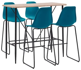 vidaXL 5-delige Barset kunststof turquoise